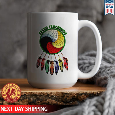 Native American Seven Teachings Truth Love Respect Courage Honesty Humility Wisdom Navtive Ceramic Coffee Mug