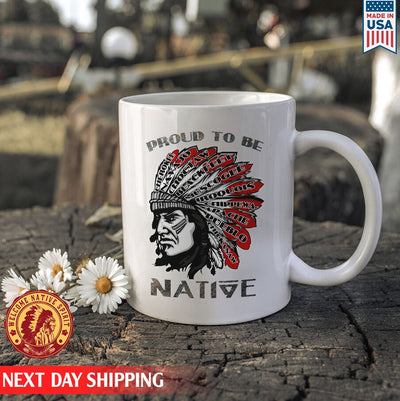 Native American  Proud To Be Father Native Ceramic Coffee Mug