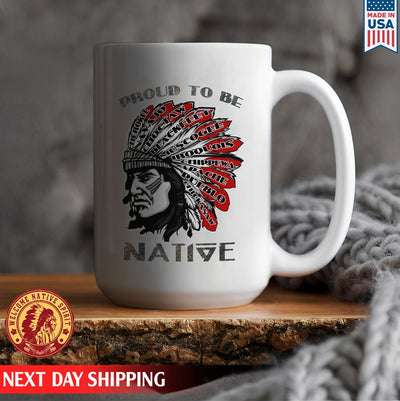 Native American  Proud To Be Father Native Ceramic Coffee Mug