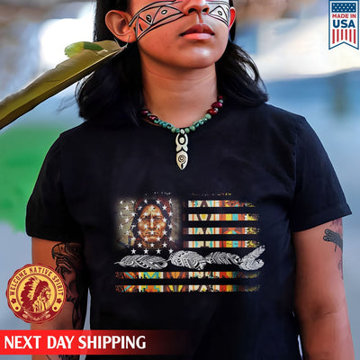 Native American Flag Feather Women Unisex T-Shirt/Hoodie/Sweatshirt