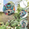 Colorful Native American Wolf Wind Spinner 002