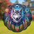 Colorful Native American Wolf Wind Spinner 003