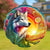 Colorful Native American Wolf Wind Spinner 006