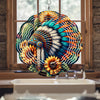 [COMBO 2 ] Colorful Wind Spinner Chief Headdress + Dreamcatcher Native American