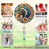 [COMBO 3 ] Colorful Wind Spinner Chief Headdress + Dreamcatcher + Wolf Native American