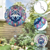 Colorful Native American Wolf Wind Spinner 011