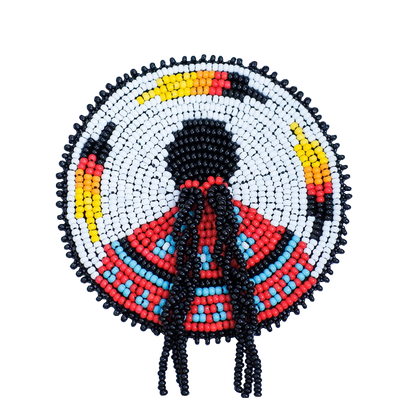 SALE 30% OFF - Indigenous Women Handmade Beaded Patch Necklace Pendant