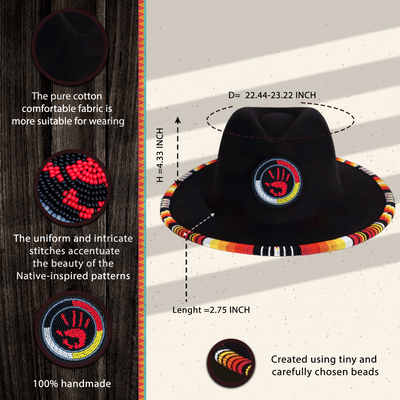 SALE  30% OFF - MMIW Fedora Hatband for Men Women Beaded Brim with Native American Style