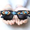 SALE 30% OFF - Dark Blue Pattern Handmade Beaded Sunglasses SG01