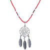 SALE 30% OFF - Long Silver Dreamcatcher Dark Blue Handmade Beaded Necklace For Women Native American Style