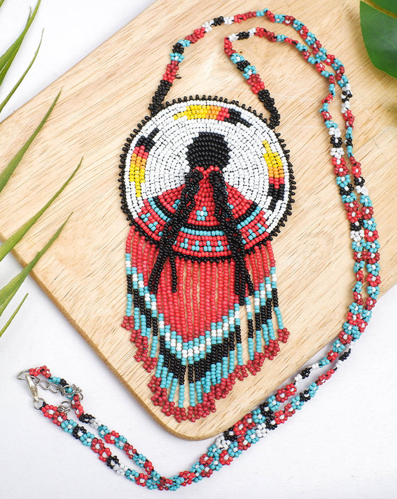 SALE 30% OFF - Premium MMIW Handmade Beaded Necklace Long Native American Style for Women