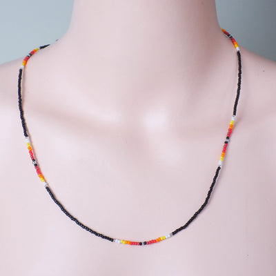 SALE 30% OFF - Full Color Handmade Beaded Necklace Unisex With Native American Style