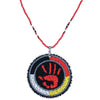 SALE 30% OFF - MMIW Handprint Handmade Beaded Patch Necklace Pendant