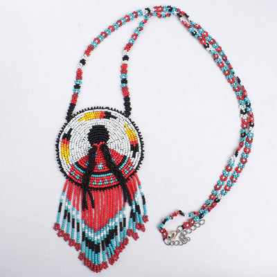 SALE 30% OFF - Combo MMIW Handmade Beaded Necklace And Earrings Unisex With Native American Style