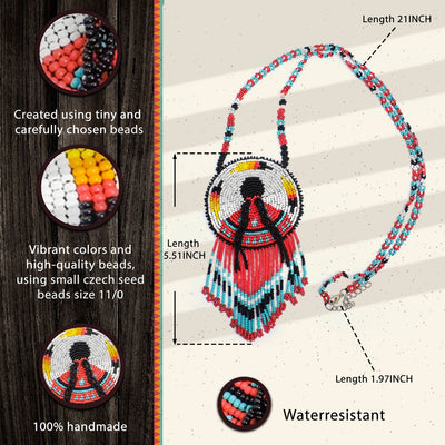 SALE 30% OFF - Combo MMIW Handmade Beaded Necklace And Earrings Unisex With Native American Style