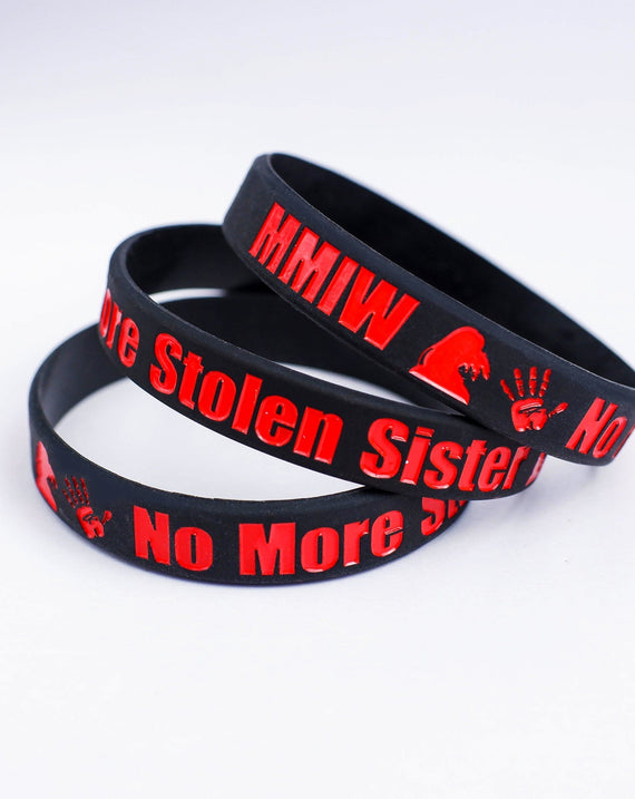 SALE 30% OFF - MMIW No More Stolen Sisters Silicone Wristband - Debossed Color V001