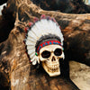 SALE 30% OFF - Chieftain Skull Statue Mohawk Warrior Skull Native American