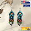 SALE 30% OFF - Blue Black Eagle Beaded Handmade Earrings For Women