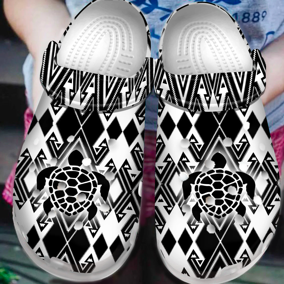 Native Pattern Clog Shoes For Adult and Kid 89201 New