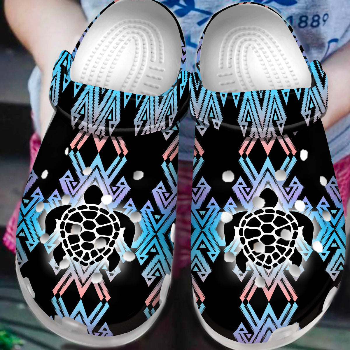 Native Pattern Clog Shoes For Adult and Kid 89202 New