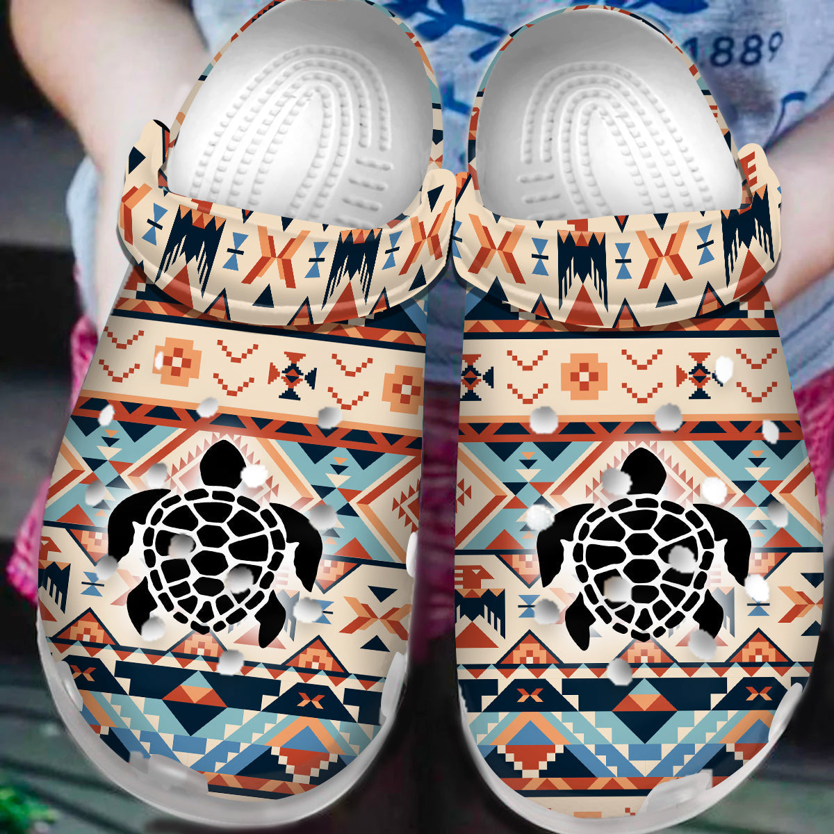 Native Pattern Clog Shoes For Adult and Kid 89205 New