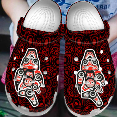 Unisex Pattern Fleece Clog Shoes For Women and Men Native American Style