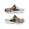 Fleece Unisex Wolves Pattern Clog Shoes For Women and Men Native American Style