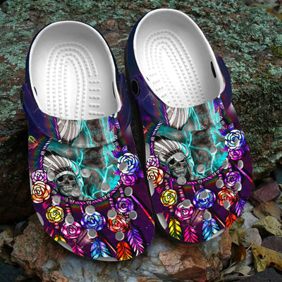 Unisex Pattern Fleece Clog Shoes For Women and Men Native American Style