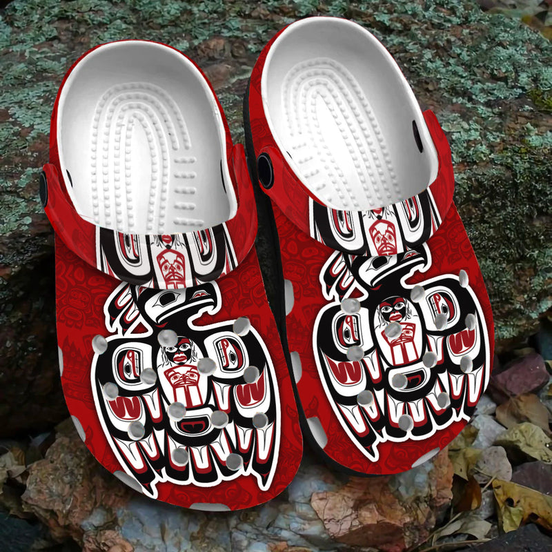 Unisex Pattern Fleece Clog Shoes For Women and Men Native American Style