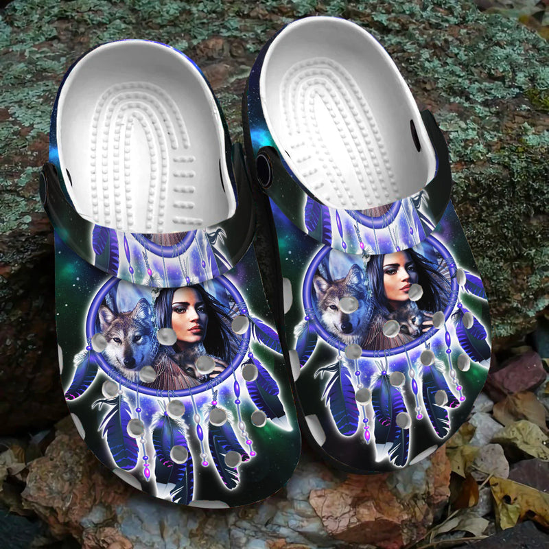 Unisex Pattern Fleece Clog Shoes For Women and Men Native American Style