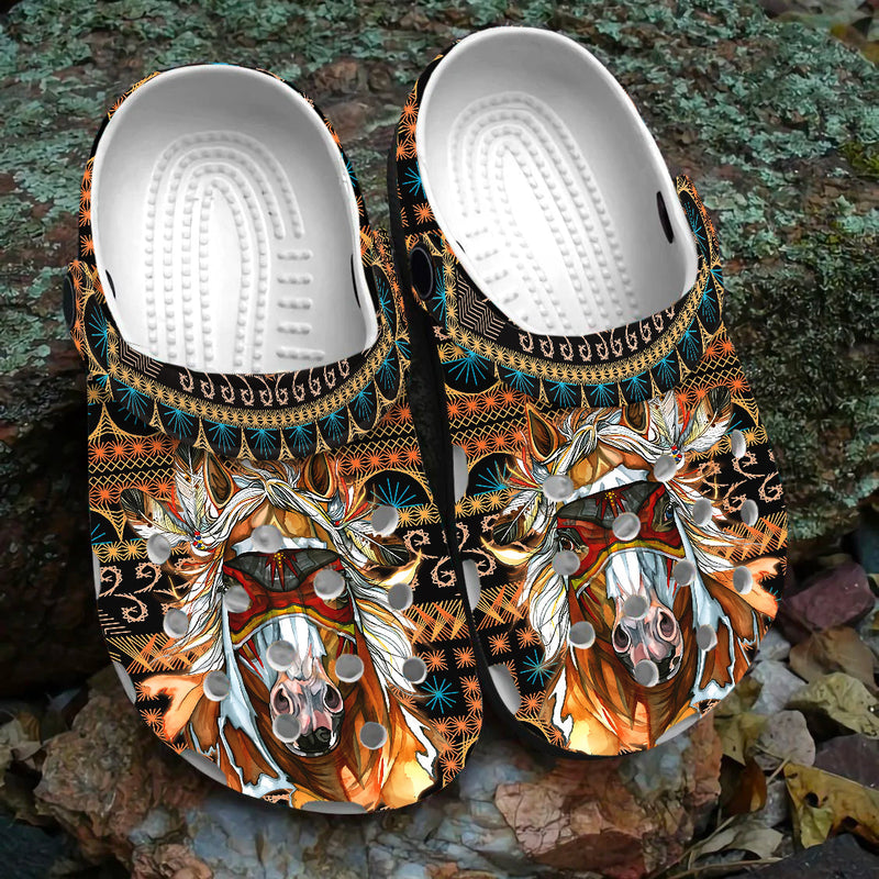 Native Pattern Clog Shoes For Adult and Kid 89222 New