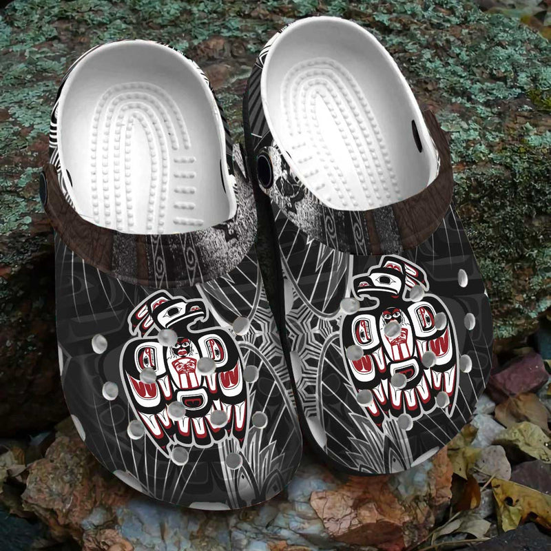 Unisex Pattern Fleece Clog Shoes For Women and Men Native American Style