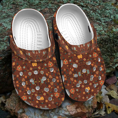 Unisex Pattern Fleece Clog Shoes For Women and Men Native American Style