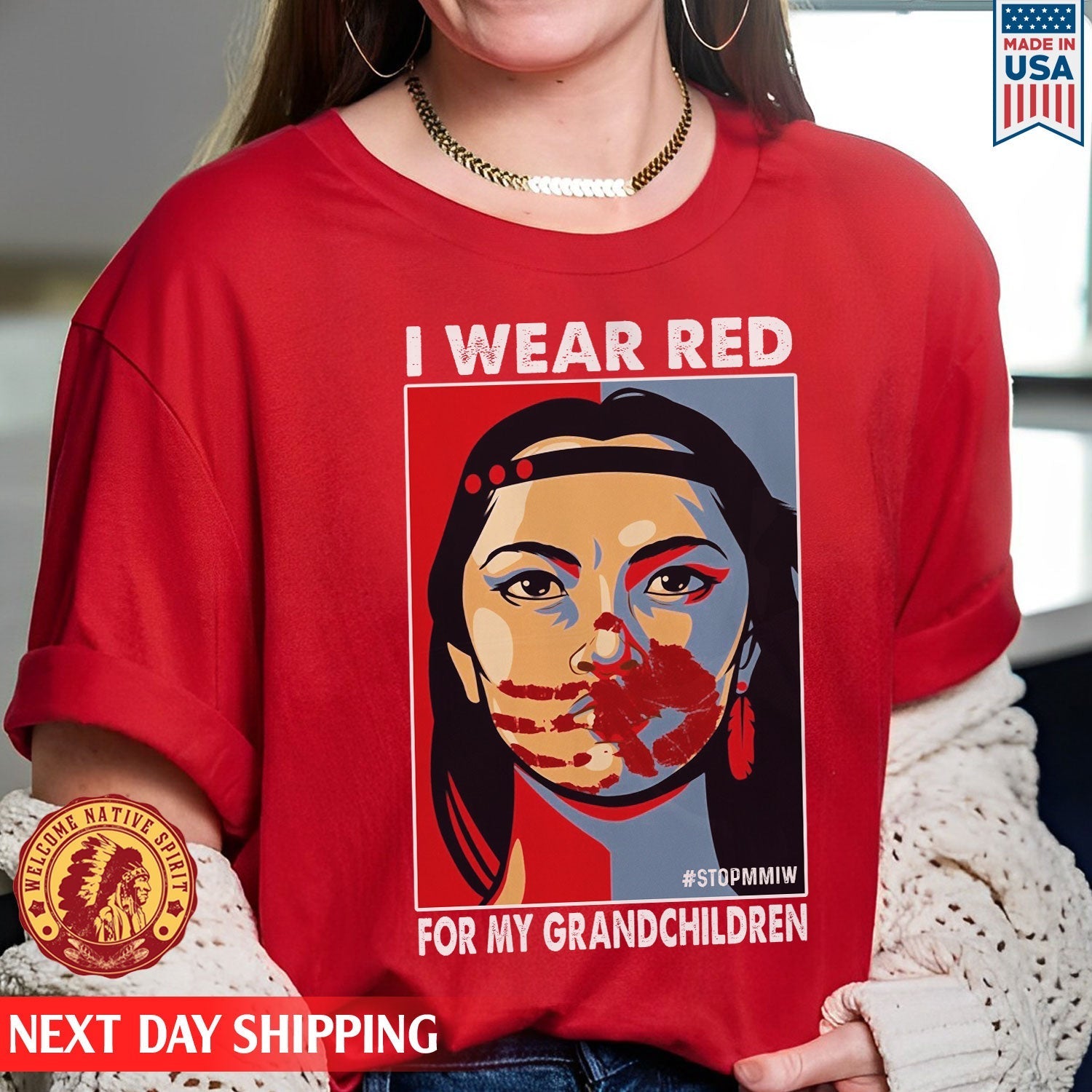 I Wear Red For My Grandchildren MMIW Unisex T-Shirt/Hoodie/Sweatshirt