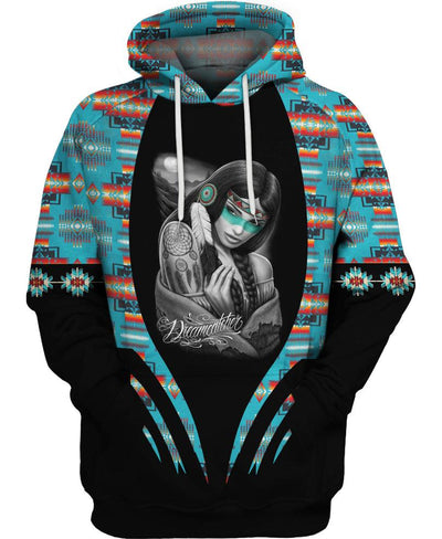 Native Girl Tribes Pattern Native American 3D Hoodie - Native American Pride Shop