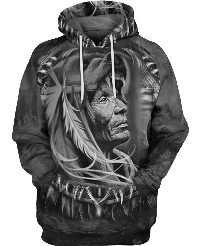 Thoughtful Face 3D Hoodie - Native American Pride Shop