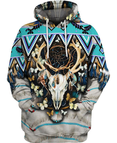 Butterfly & Buffalo Skull - Welcome Native Spirit