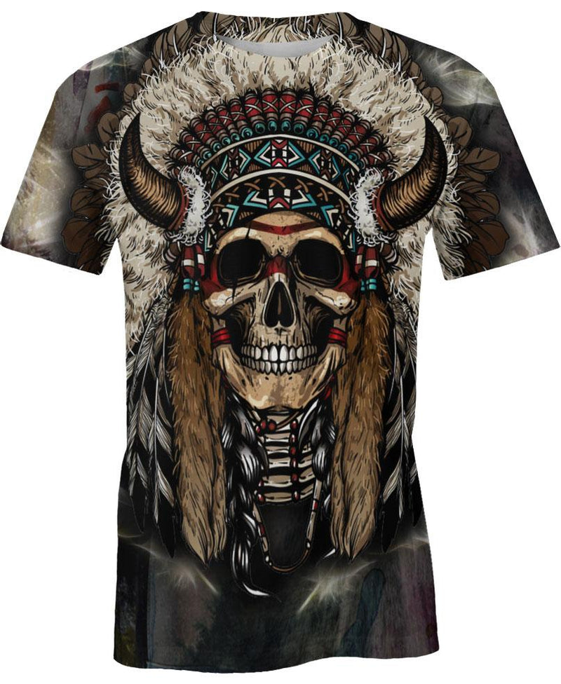 Unique Native Skull 3D Hoodie - Native American Pride Shop