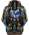 Blue Wolf Dreamcatcher Native 3D Hoodie WCS
