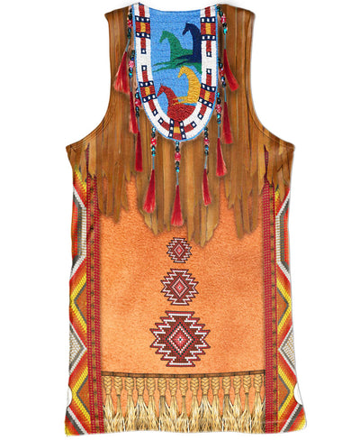 Tassels Style Native American All Over Printed Shirt WCS