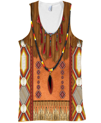 Tassels Style Native American All Over Printed Shirt WCS