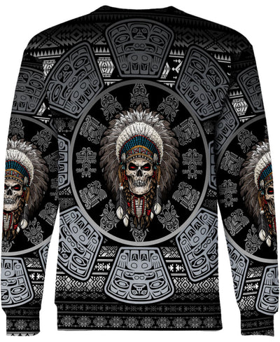 Skull Chief Pattern Native American All Over Printed Shirt WCS