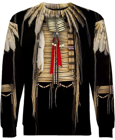 Black Pattern Feather 3D Hoodie - Native American Pride Shop