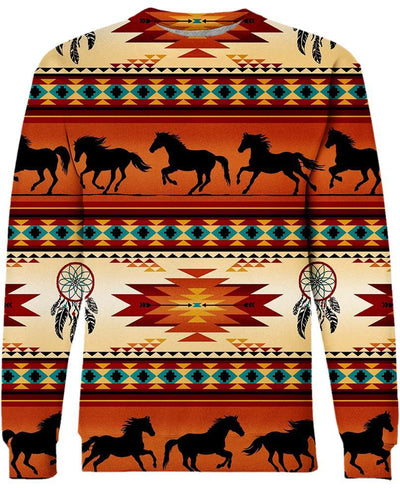 Native Horse Pattern 3D Hoodie - Native American Pride Shop