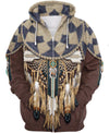 Brown Native Bead Dreamcatcher 3D Hoodie - Native American Pride Shop