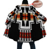 Native American Culture Pattern Horn Button Long Fleece Windbreaker WCS