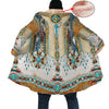 Native American Pattern Horn Button Long Fleece Windbreaker WCS
