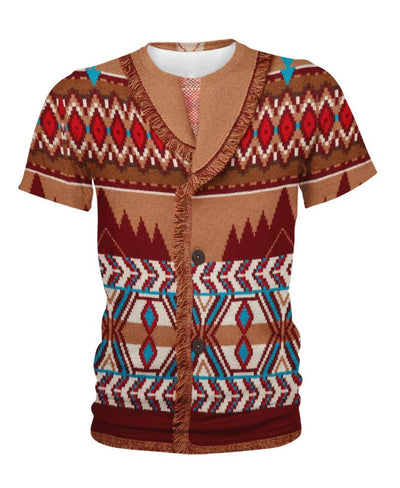 Brown Pattern 3D Hoodie - Native American Pride Shop