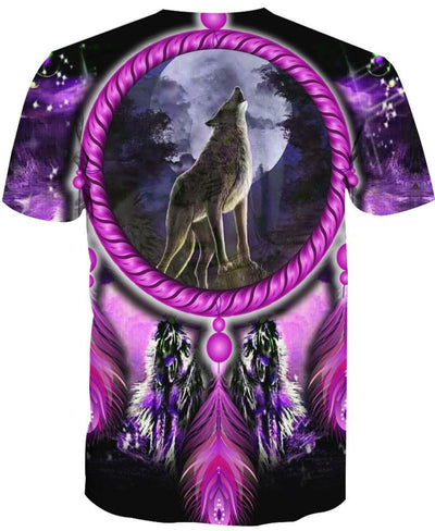 Native Wolf Violet 3D Hoodie - Native American Pride Shop