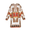 Native American Culture Pattern Horn Button Long Fleece Windbreaker WCS